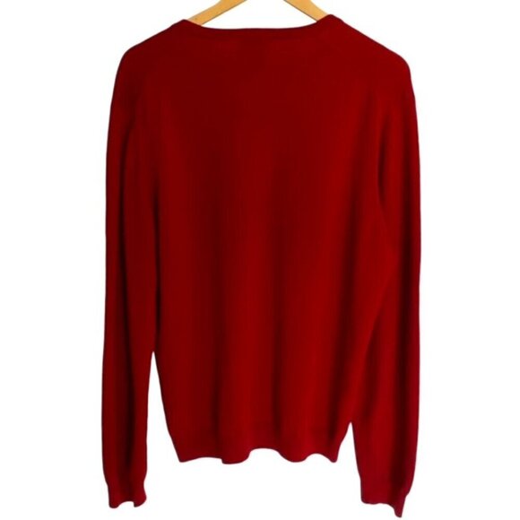 Brooks Brothers Rust V Neck Merino Wool Sweater Large - Picture 3 of 3